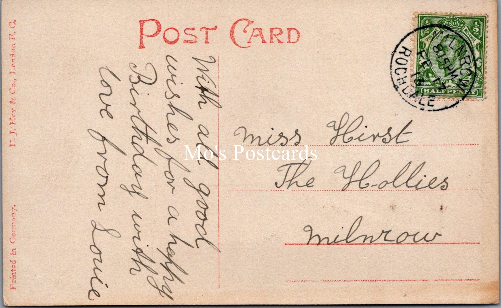 Greetings Postcard - A Birthday Wish, Glamour SW17897