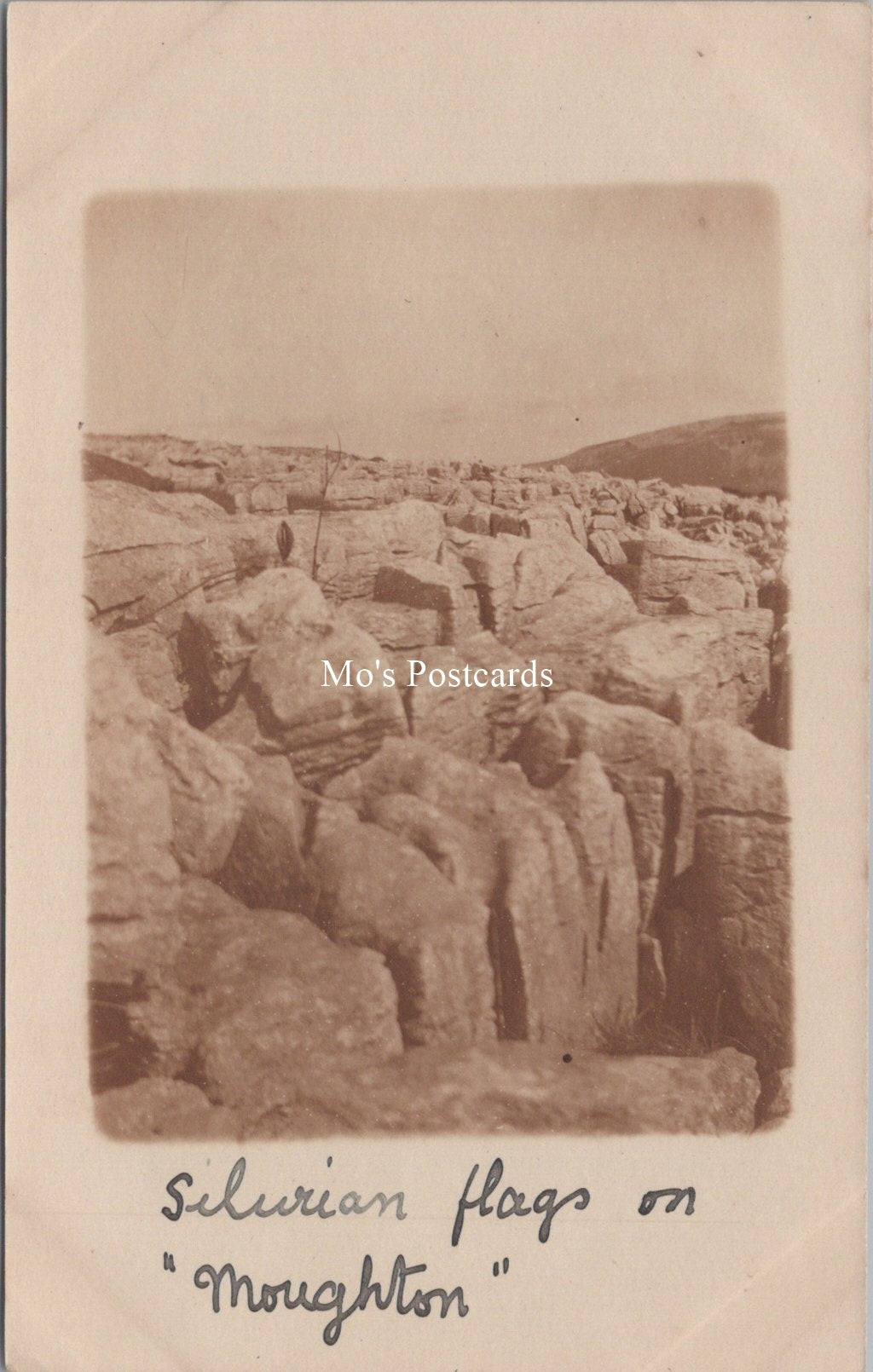 Yorkshire Postcard - Geology, Silurian Flags on Moughton  SW17904