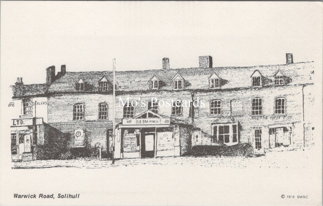 Warwickshire Postcard - Pencil Sketch of Warwick Road, Solihull SW17916