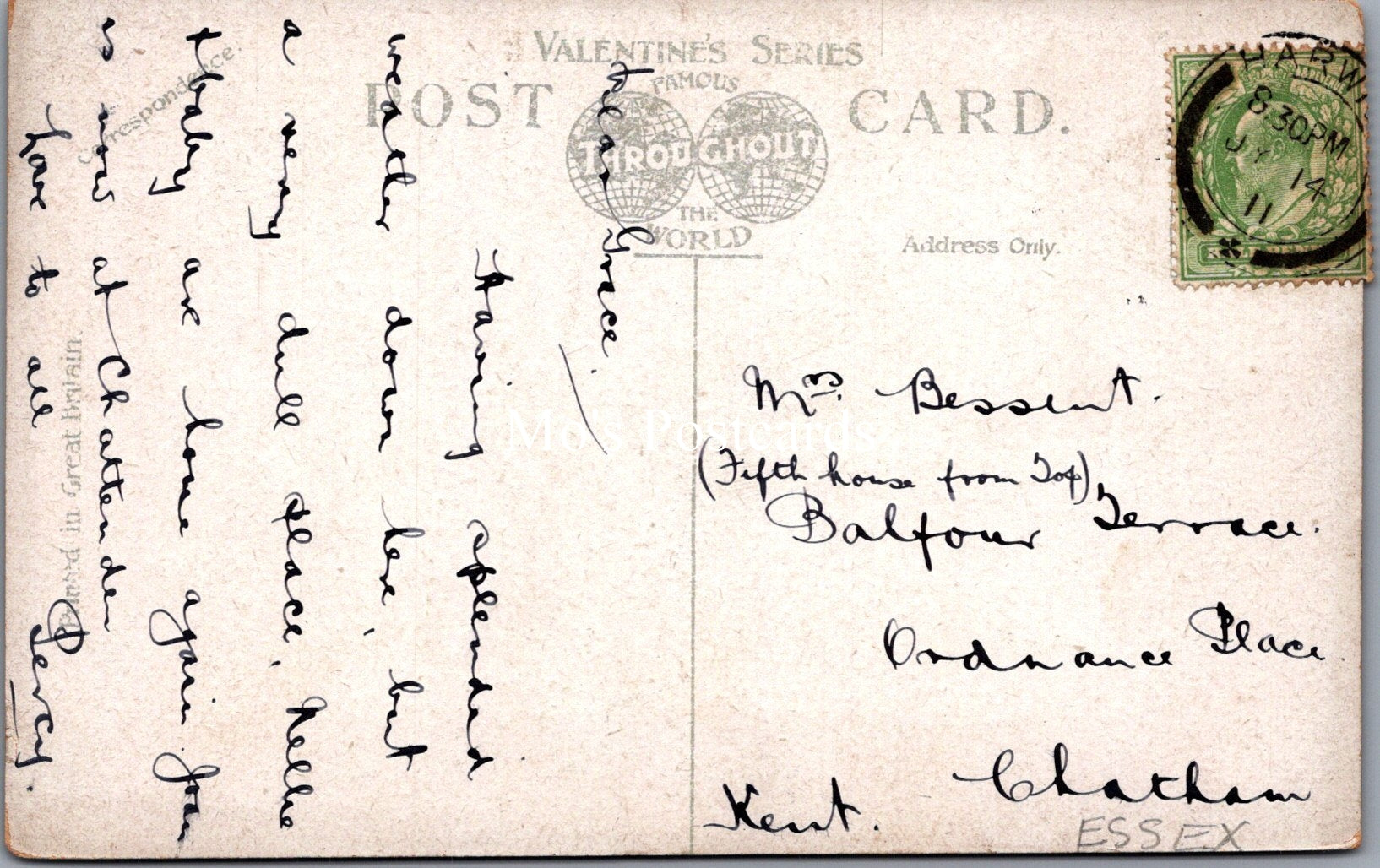 Essex Postcard - Dovercourt Bay Bandstand, Cliff Gardens  SW17917