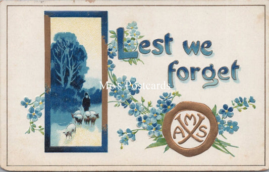 Embossed Greetings Postcard - Xmas, Lest We Forget, Remembrance  SW17918