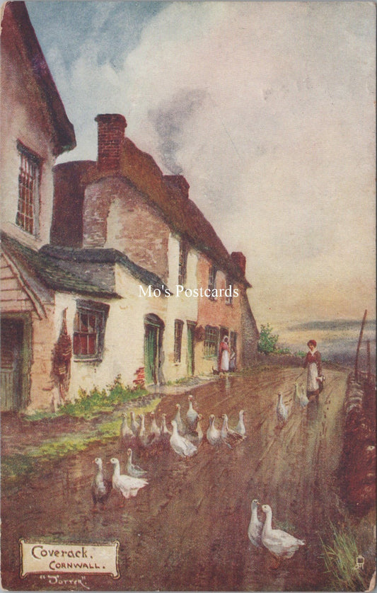 Cornwall Postcard - Coverack Village, Artist Jotter  SW17921