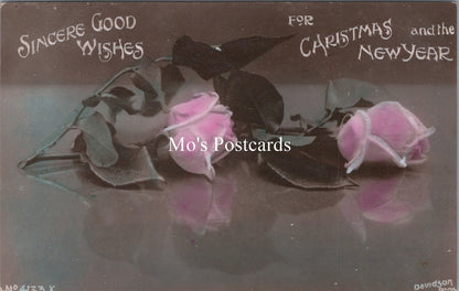 Xmas Greetings Postcard - Sincere Good Wishes For Christmas SW18018
