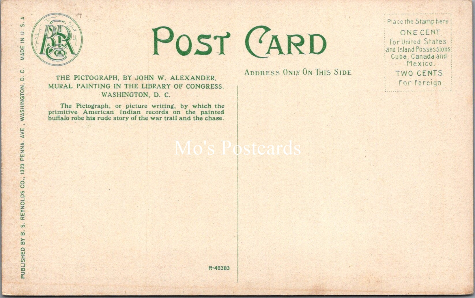 American Art Postcard - The Pictograph By John.W.Alexander  SW18020