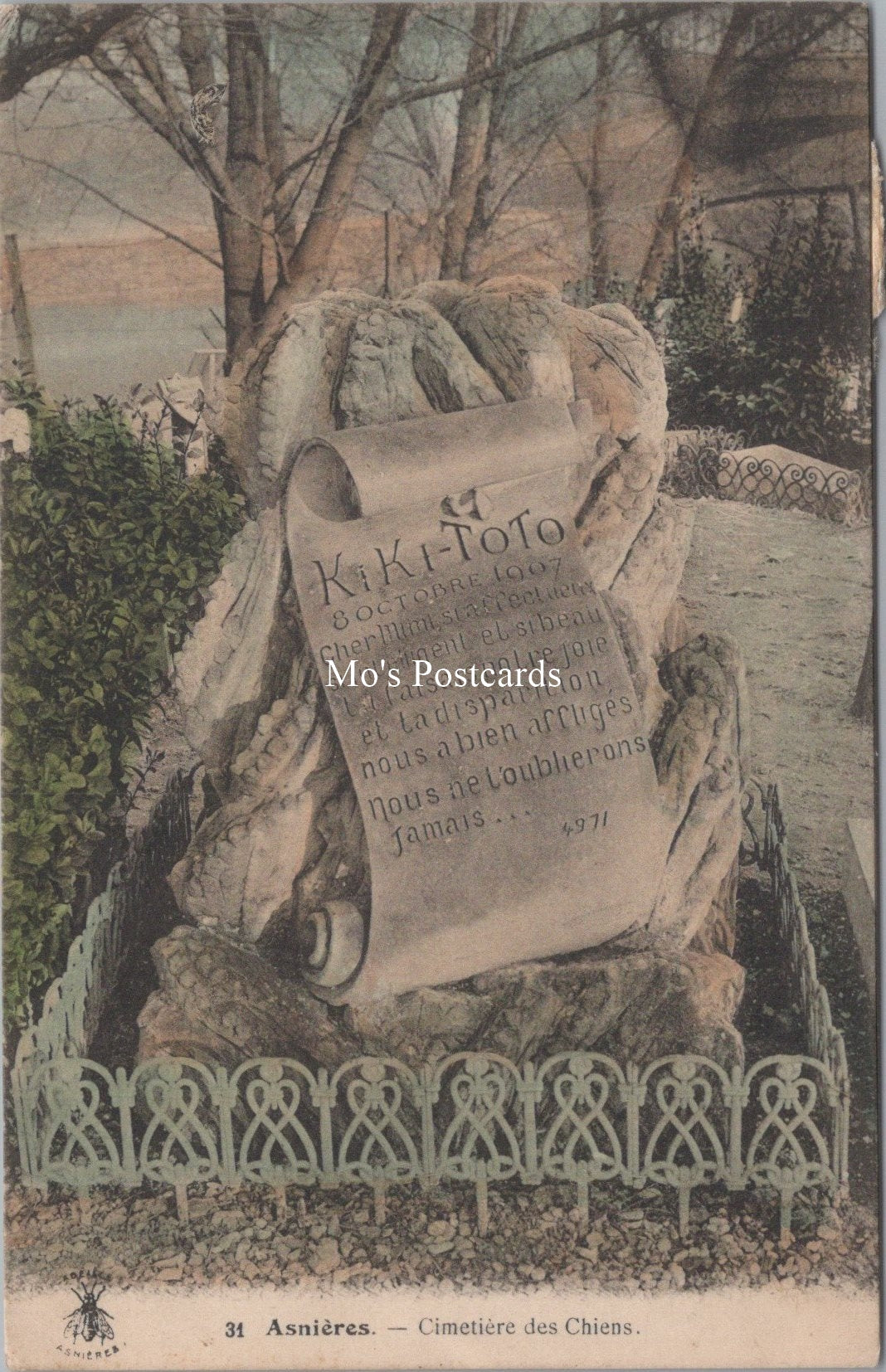 France Postcard - Asnieres Cimetiere Des Chiens  SW18045