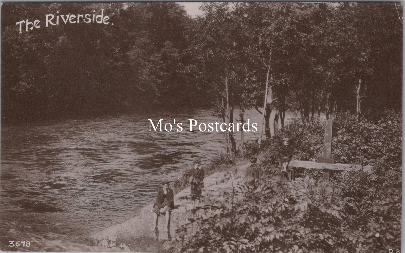 Nature Postcard - Two Boys By The Riverside  SW18298