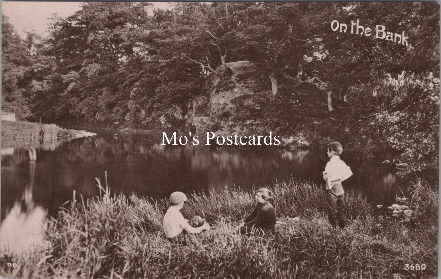 Nature Postcard - Three Children on The Banks of The River  SW18299