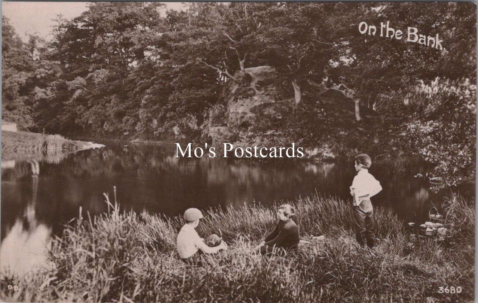 Nature Postcard - Three Children on The Banks of The River  SW18299