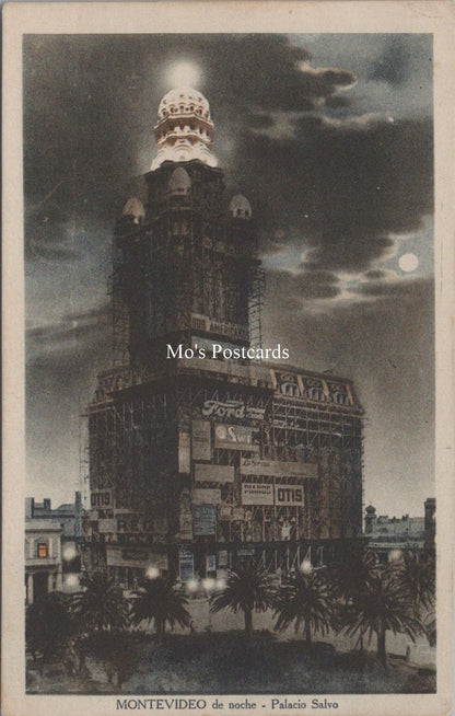 Uruguay Postcard - Montevideo De Noche, Palacio Salvo  SW18310