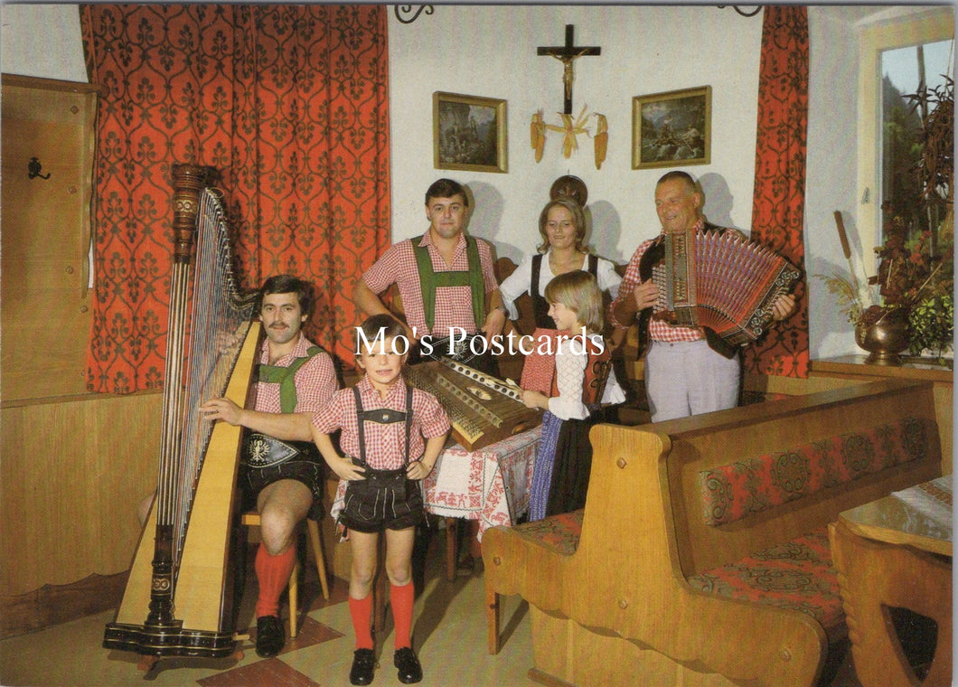 Austria Postcard - Musicians, Gasthof, Pension Alpenhof SX358