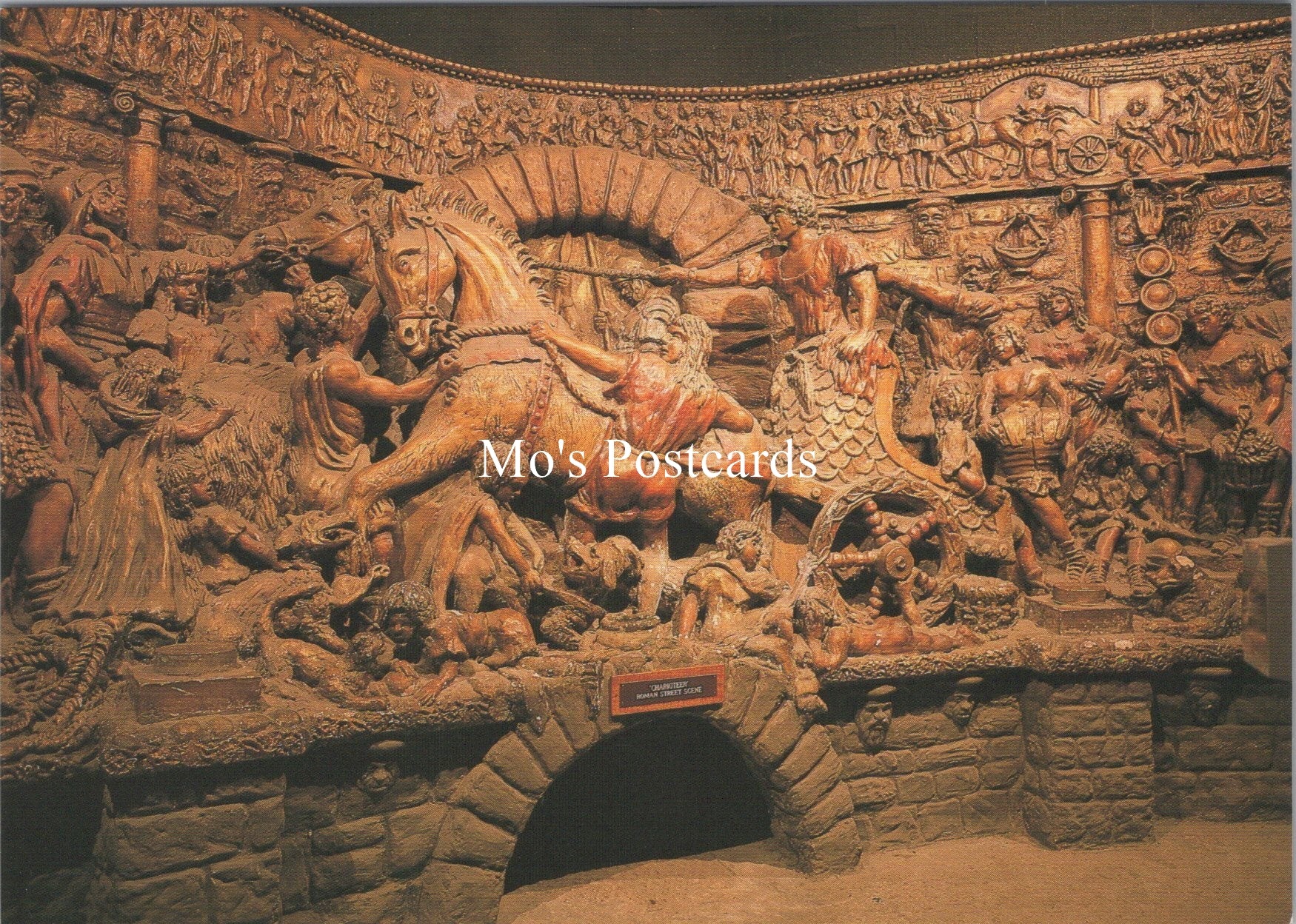 Wales Postcard - Cardiff Castle, A Roman Chariot Sculptured Mural  SX399