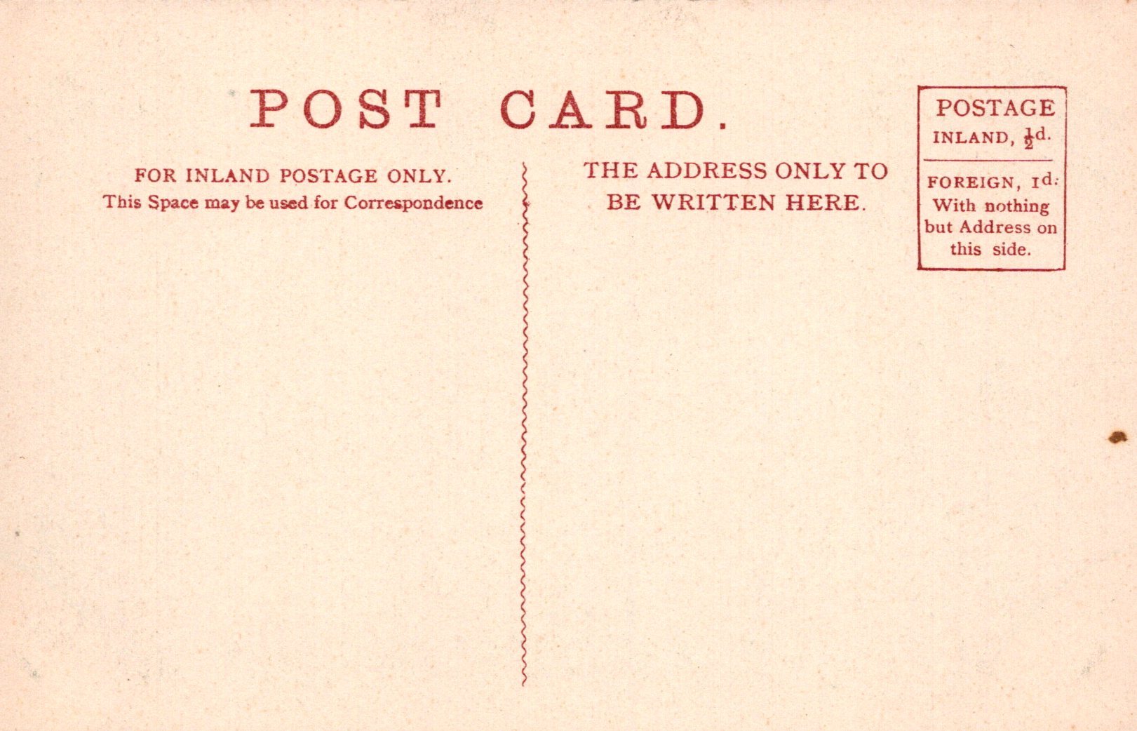 Vintage postcard with text instructions on back