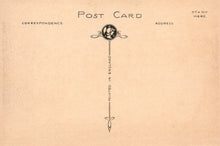 Load image into Gallery viewer, Vintage-style postcard with decorative elements and text on a beige background
