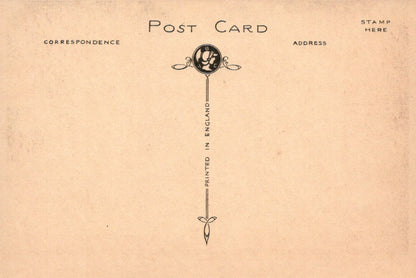 Vintage-style postcard with a decorative design and text on a beige background