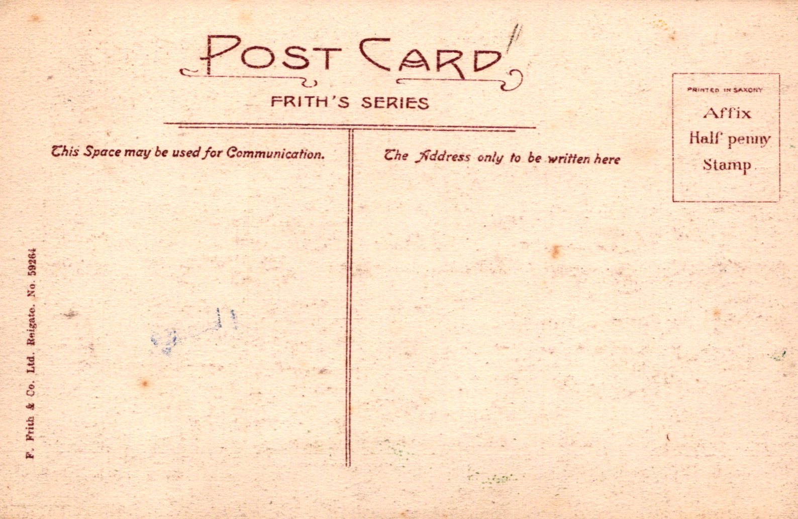 Vintage postcard with text and design elements on a beige background