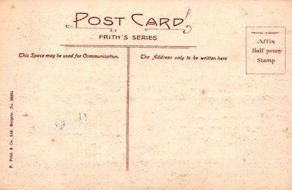 Vintage postcard with text and design elements on a beige background