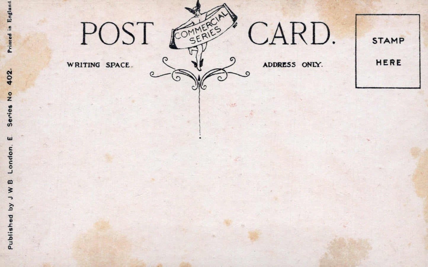 Vintage-style postcard with text and design elements on a textured background