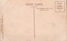 Load image into Gallery viewer, Back of a vintage postcard with text and stamp information.
