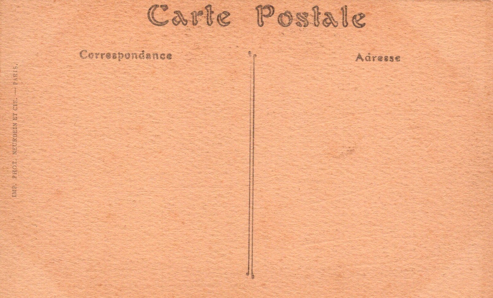 Vintage-style postcard with text and a line for address on a brown background