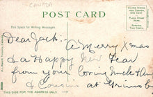 Load image into Gallery viewer, Vintage postcard with handwritten message and stamps
