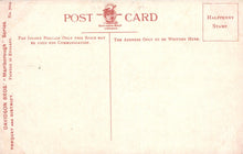 Load image into Gallery viewer, Vintage postcard with text and design elements on a light pink background
