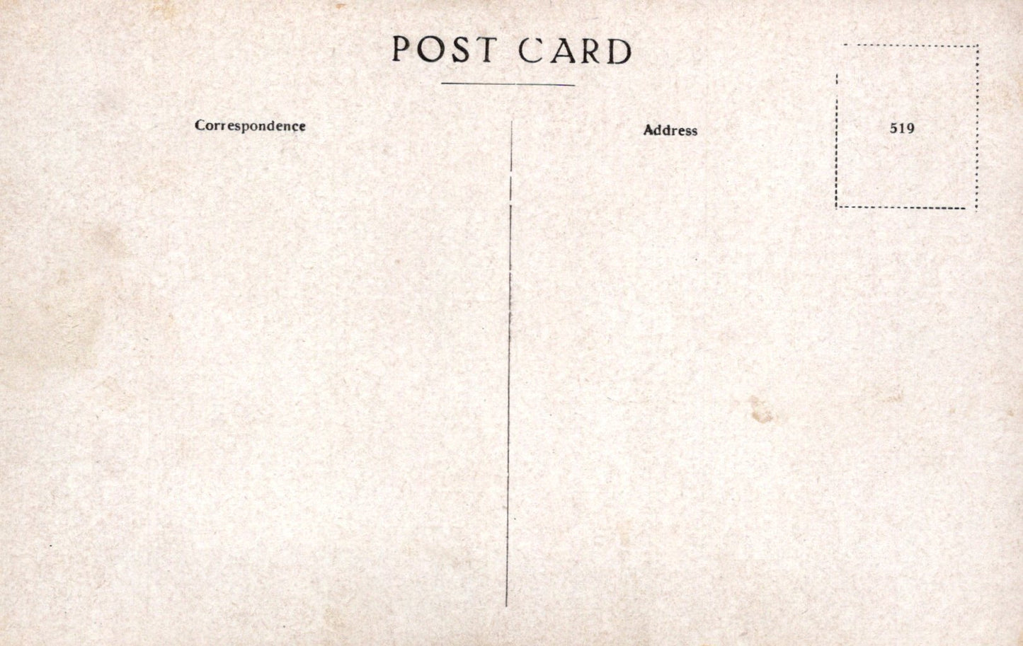 Back of a vintage-style postcard with text and measurement details.
