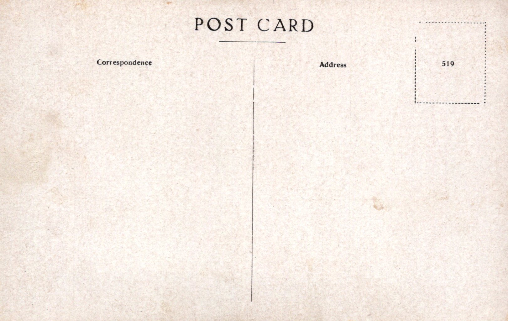 Back of a vintage-style postcard with text and measurement details.
