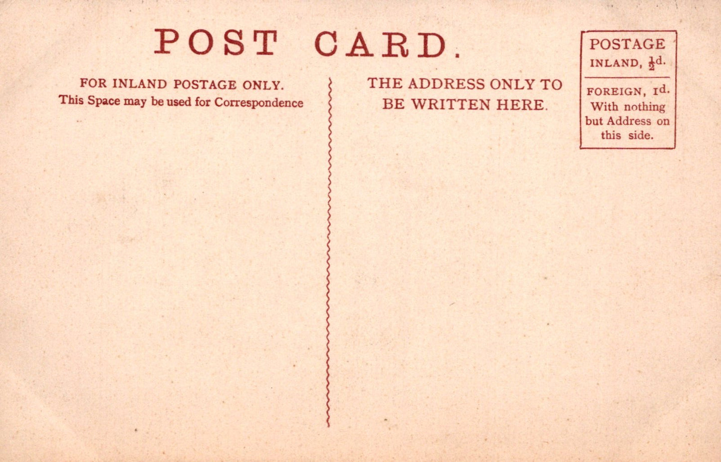 Vintage postcard with text and postage stamp on a beige background