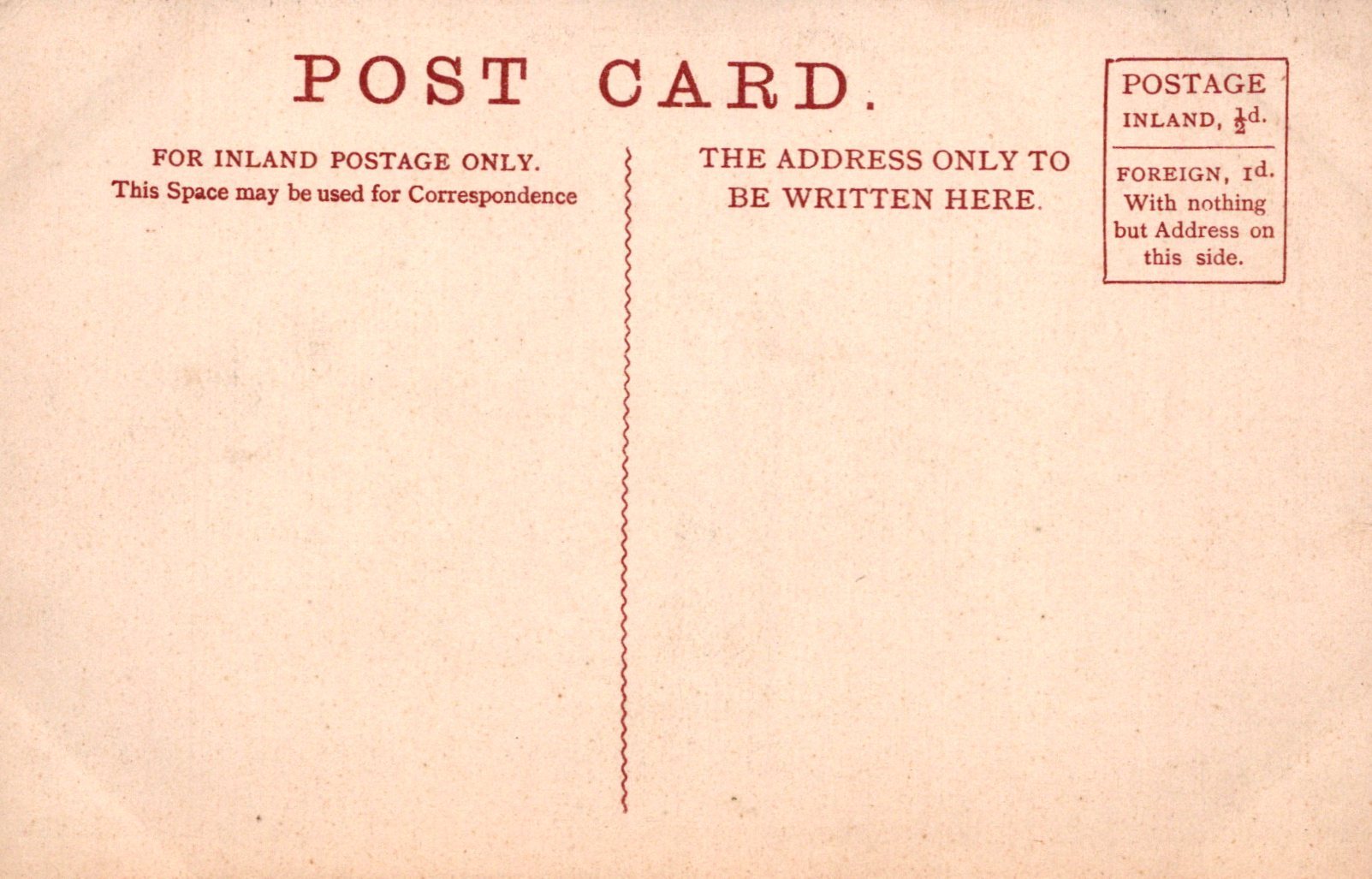 Vintage postcard with text and postage stamp on a beige background