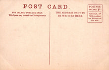 Load image into Gallery viewer, Vintage postcard with text and postage stamp on a beige background
