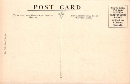 Vintage postcard with text and design elements on a beige background