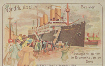 Shipping Postcard - Kaiser Wilhelm II in Bremerhaven  SW19895