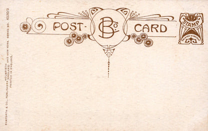 Vintage-style postcard with decorative elements and text on a beige background