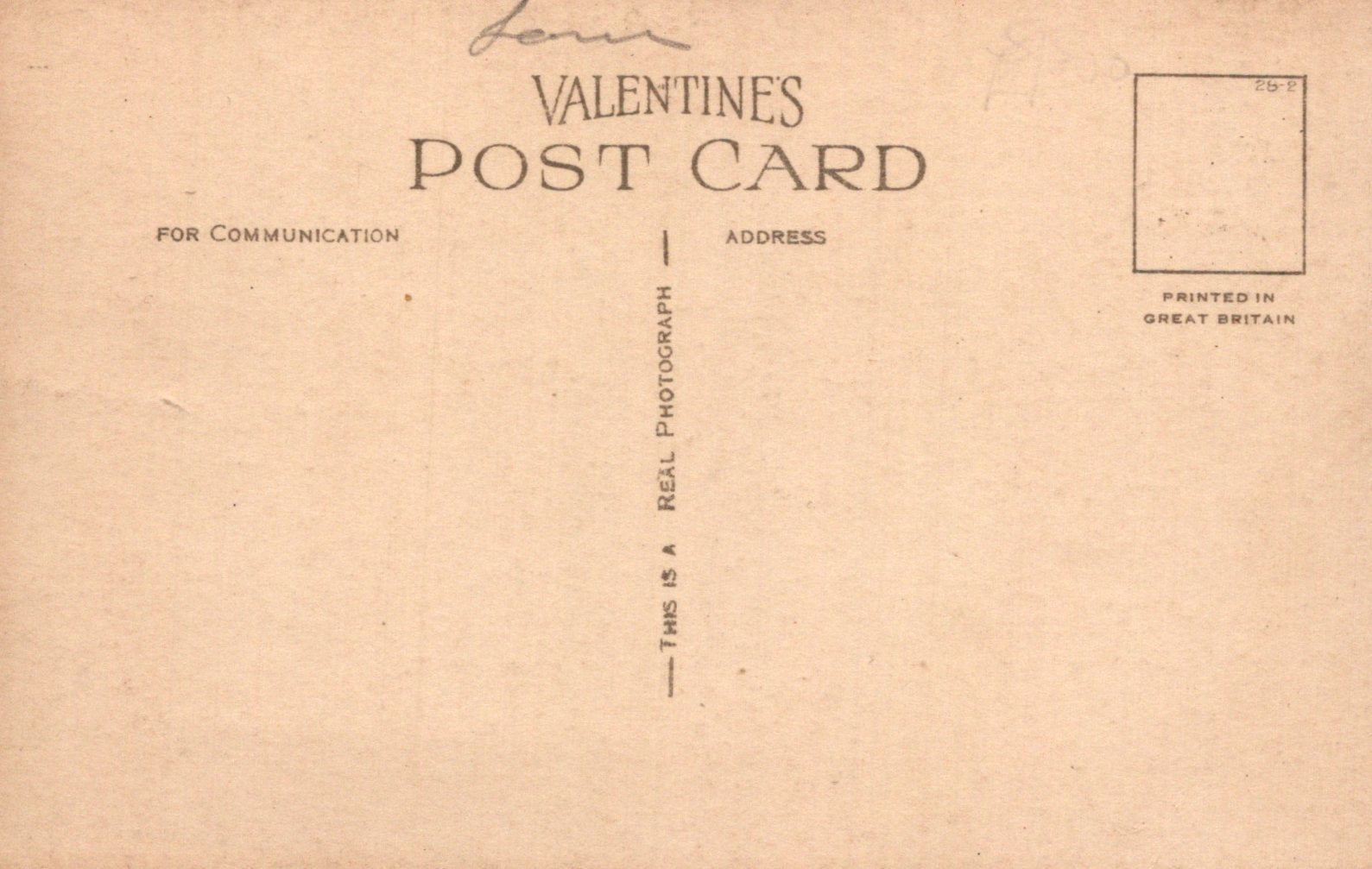Vintage-style Valentine's postcard with text and a small square for a photograph.