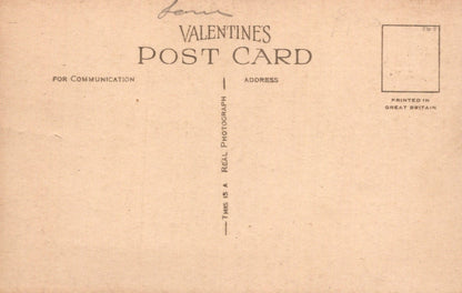 Vintage-style Valentine's postcard with text and a small square for a photograph.