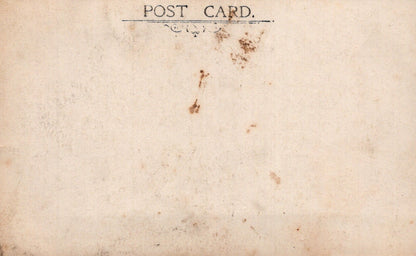 Vintage postcard with brown stains and 'Post Card' text at the top.