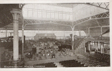 Vintage black and white photograph of Bournemouth Winter Gardens interior