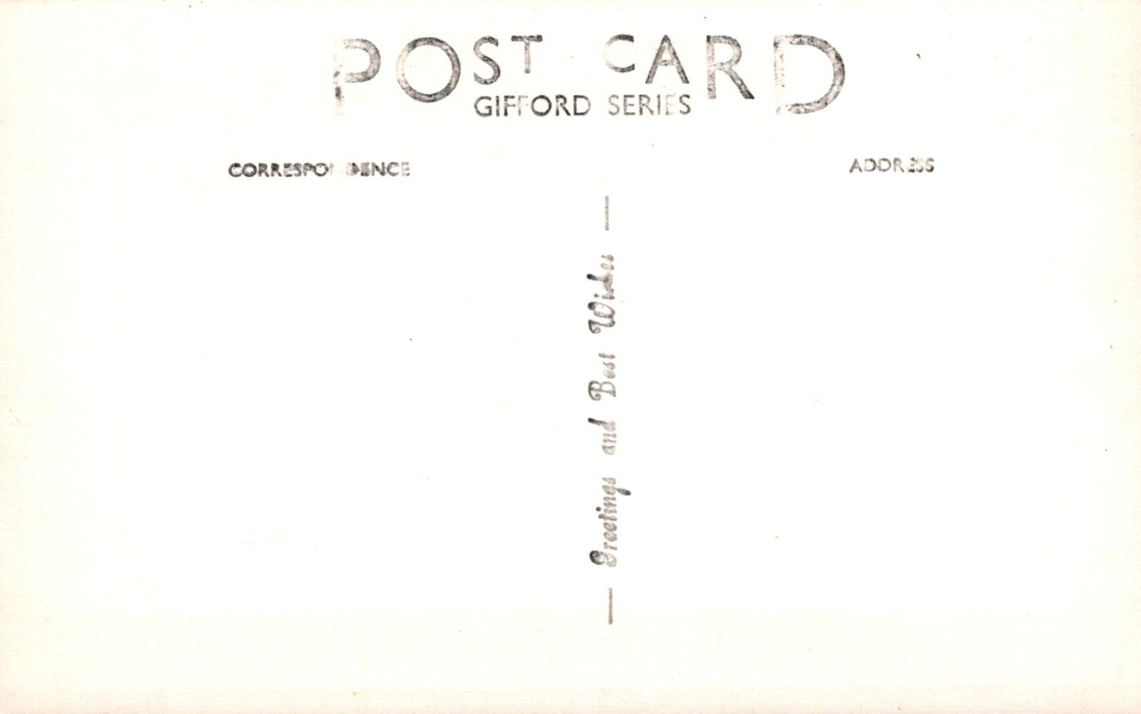 Back of a postcard with 'Post Card' and 'Giftord Series' text on a light background