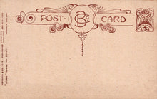Load image into Gallery viewer, Vintage-style postcard with decorative elements and &#39;BC&#39; logo on a textured brown background.
