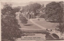 Load image into Gallery viewer, Manor house with a garden and trees in the background
