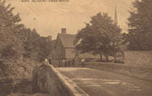 Load image into Gallery viewer, Vintage photograph of a bridge in Salisbury with trees and a building in the background
