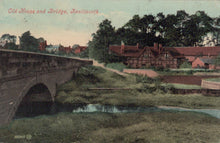 Load image into Gallery viewer, Vintage postcard of an old house and bridge in Kentishworth
