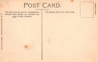 Vintage postcard with text and a line for writing on the back