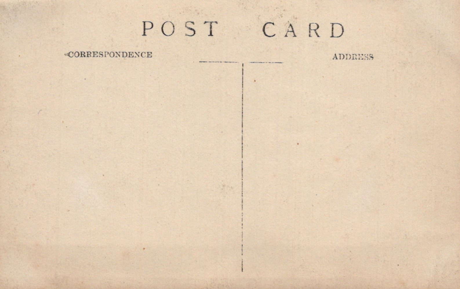Vintage-style postcard with 'Correspondence Address' text on a beige background