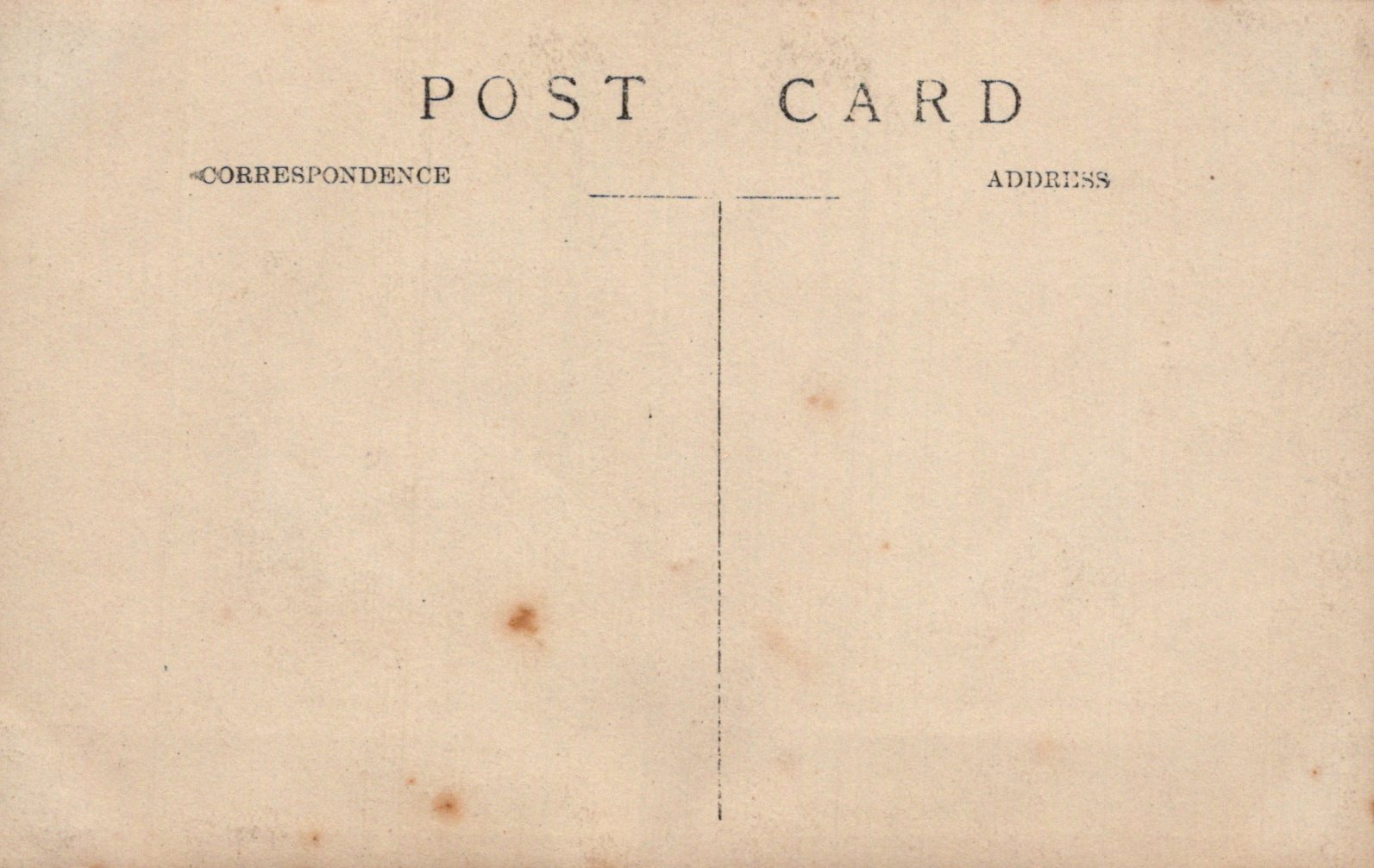 Vintage postcard with 'Correspondence Address' text on a beige background