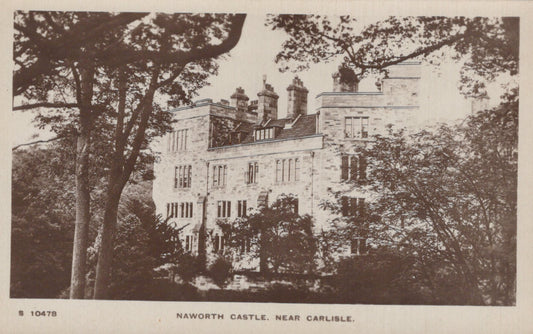 Vintage black and white photograph of Haworth Castle near Carlisle