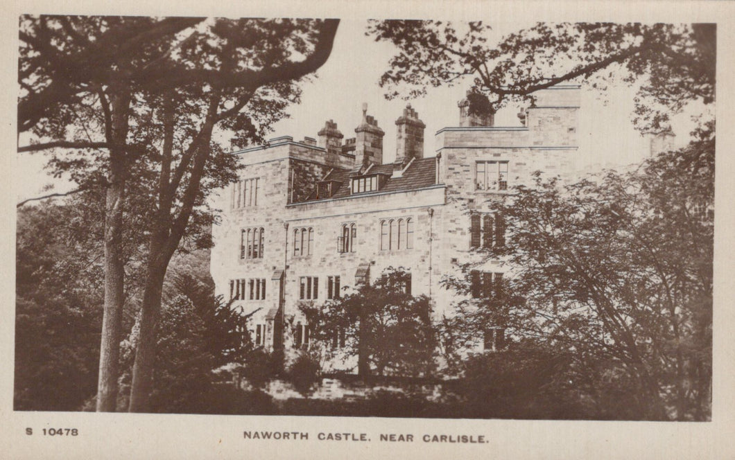 Vintage black and white photograph of Haworth Castle near Carlisle