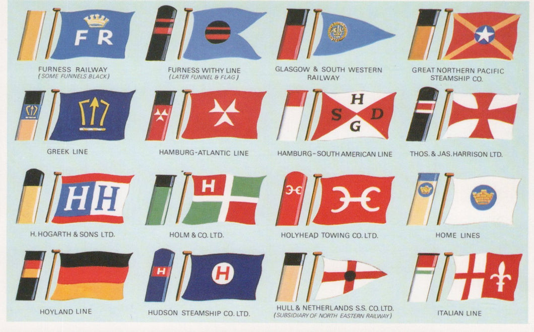 Shipping Postcard - Shipping Flags and Funnels  VT382