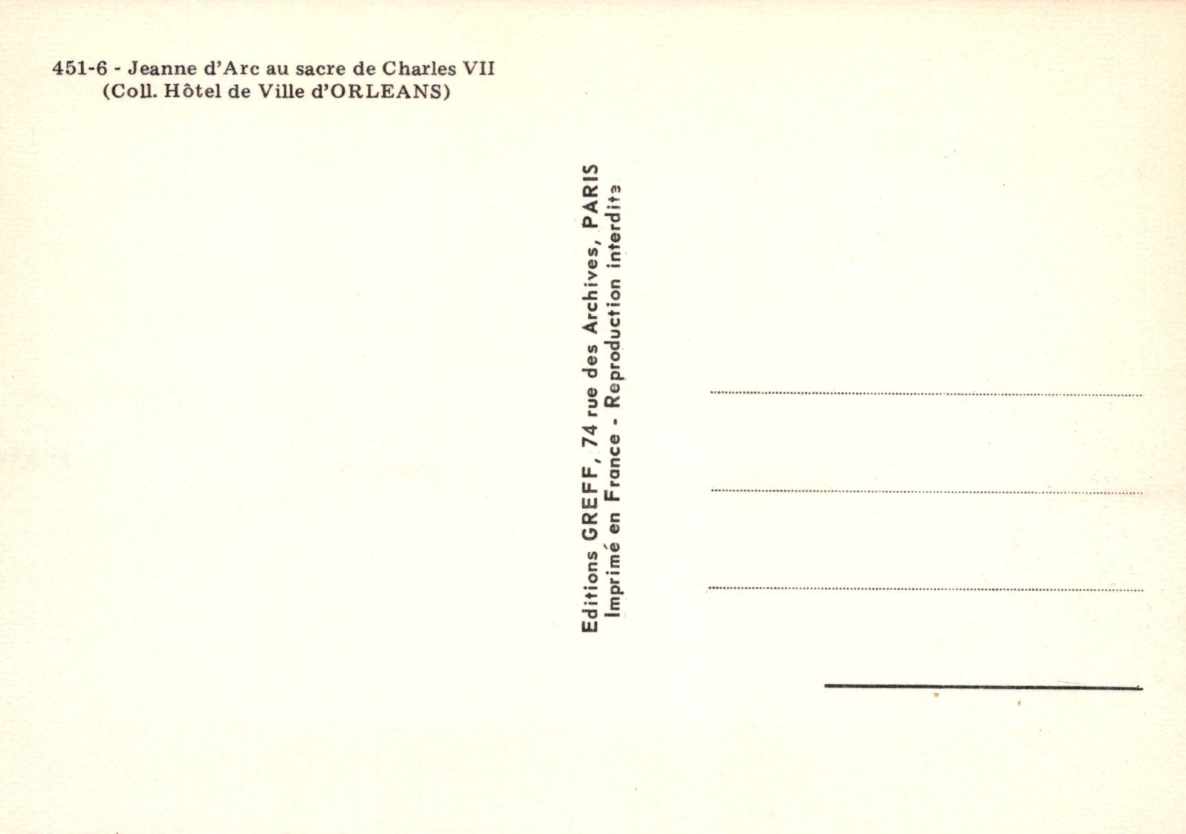 Art Postcard - Jeanne d'Arc Au Scare De Charles VII - SW18968
