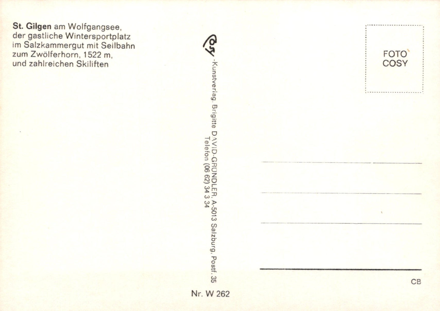 Austria Postcard - St Gilgen Am Wolfgangsee   SW19042